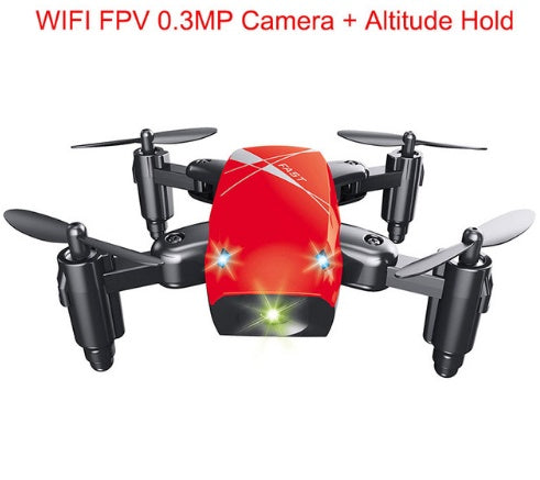 Micro Foldable RC Drone – Mini Quadcopter with 3D Steering Wheel Remote, WiFi Camera & APP Control for Kids