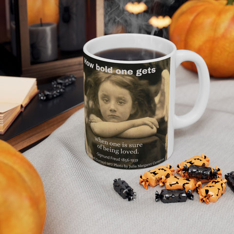 Artistic Fusion Ceramic Mug, Klimt & Cameron Art, Sigmund Freud Quote, Coffee Cup, Tea Mug, Drinkware, Home Decor, Gift for Art Lover,