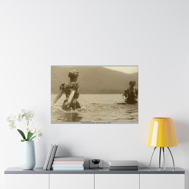 Victorian Bathing Suits Matte Posters, Selma & Hannah at Lake George, 1899 - Art Institute of Chicago, Home Decor Wall Art, Vintage Prints,