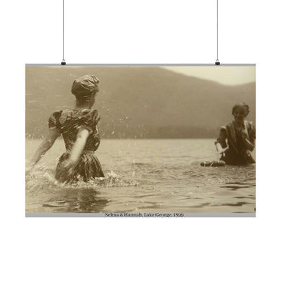Victorian Bathing Suits Matte Posters, Selma & Hannah at Lake George, 1899 - Art Institute of Chicago, Home Decor Wall Art, Vintage Prints,