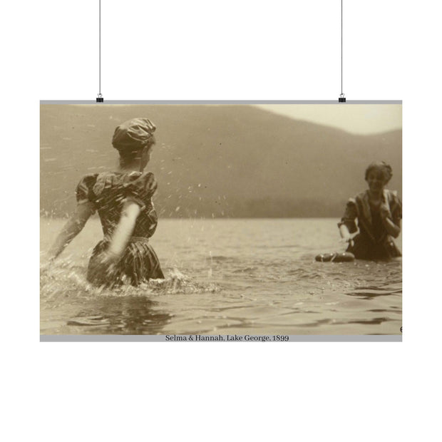 Victorian Bathing Suits Matte Posters, Selma & Hannah at Lake George, 1899 - Art Institute of Chicago, Home Decor Wall Art, Vintage Prints,