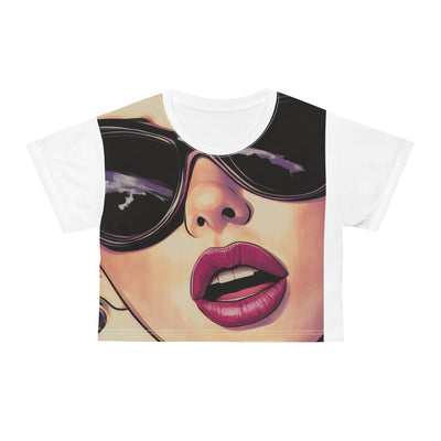 Snarlingly Cute Sunglasses Crop Tee Shirt, Cropped Top, Summer Fashion, Trendy Tshirt, Cool Graphic Tee