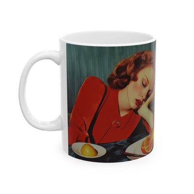 Vintage Housewife Ceramic Mug, 1950s Fashion Girl Coffee Cup, Retro Kitchen Decor, Tea Mug, Women's Birthday Gift, Homemaker Mug, Unique